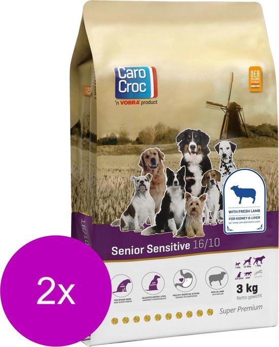 Carocroc Senior Sensitive - Lam&Granen - Hondenvoer - 2 x 3 kg