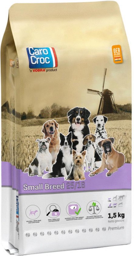 Carocroc Small Breed 25/16 - Hondenvoer - 1.5 kg
