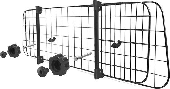 Nobleza RLJ - Hondenrek auto - universeel - autorek hond - kofferbak - bagagerek - verstelbaar - L96-145/B30 cm - Zwart
