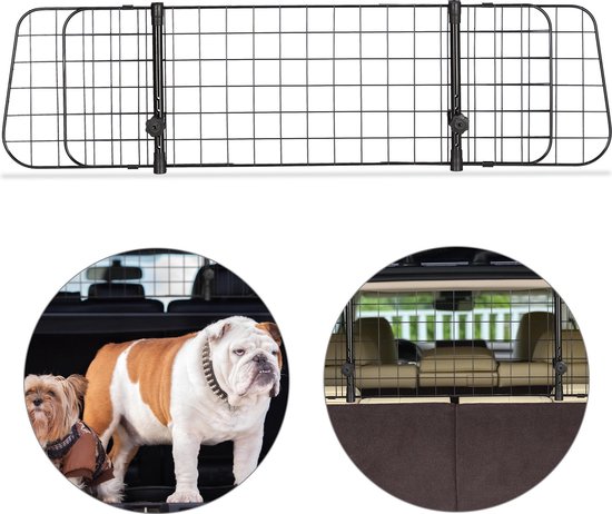 relaxdays hondenrek auto - universeel - autorek hond - kofferbak - bagagerek - verstelbaar