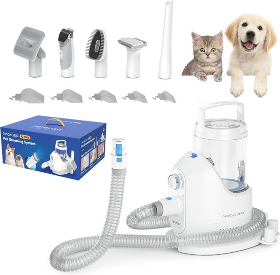 Neakasa Professionele 5-in-1 Hondentondeuse Dikke Vacht - Dierentondeuse - Honden & Katten Trimset - Haarverwijderaar - Zuigen & Trimmen Tegelijk - Complete Set